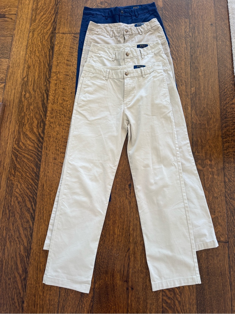 BoysPolo Ralph Lauren Straight Leg Chinos Navy, Khaki, Off-White (4 Pack) Sz 14